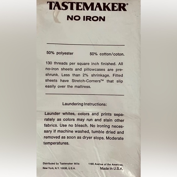 Tastemaker Standard Pillowcases No Iron Muslin Cotton Poly Blue Floral USA New - Picture 2 of 2